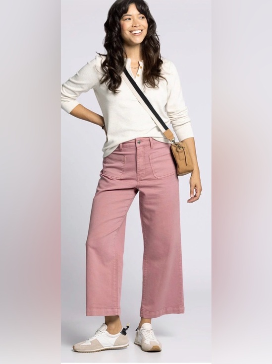 Bagatelle Collection Pants - Wide Leg High-Rise Pants in Dusty Rose
